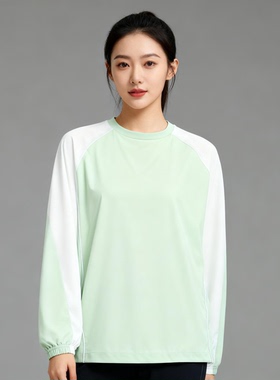 李宁女子健身系列春夏户外运动休闲百搭长袖套头衫AAEV006