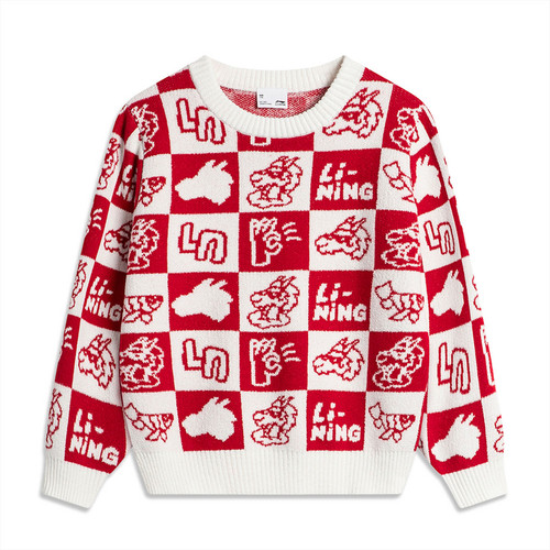 李宁编织衫女童春季运动生活系列常规套头无帽编织衫YMBU007-B品