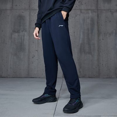 LI-NING/李宁男子健身系列休闲舒适百搭运动长裤卫裤AKLUA75-B品