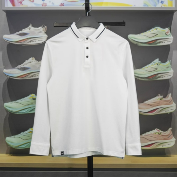 李宁春季团购系列男子简约百搭休闲商务翻领长袖APLU207-B品