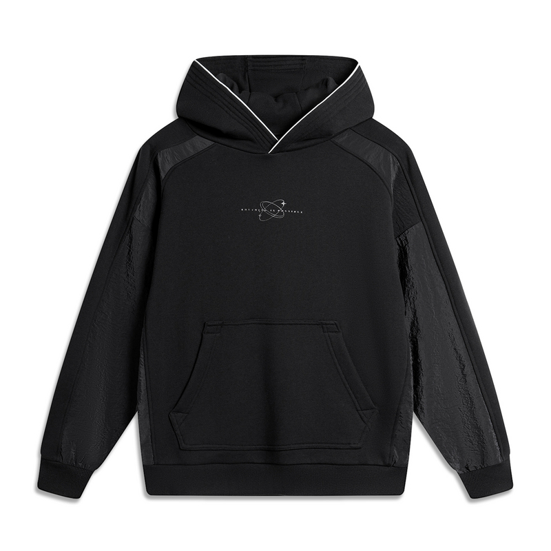 李宁卫衣男春运动时尚系列简约百搭宽松套头连帽卫衣AWDU025--B品