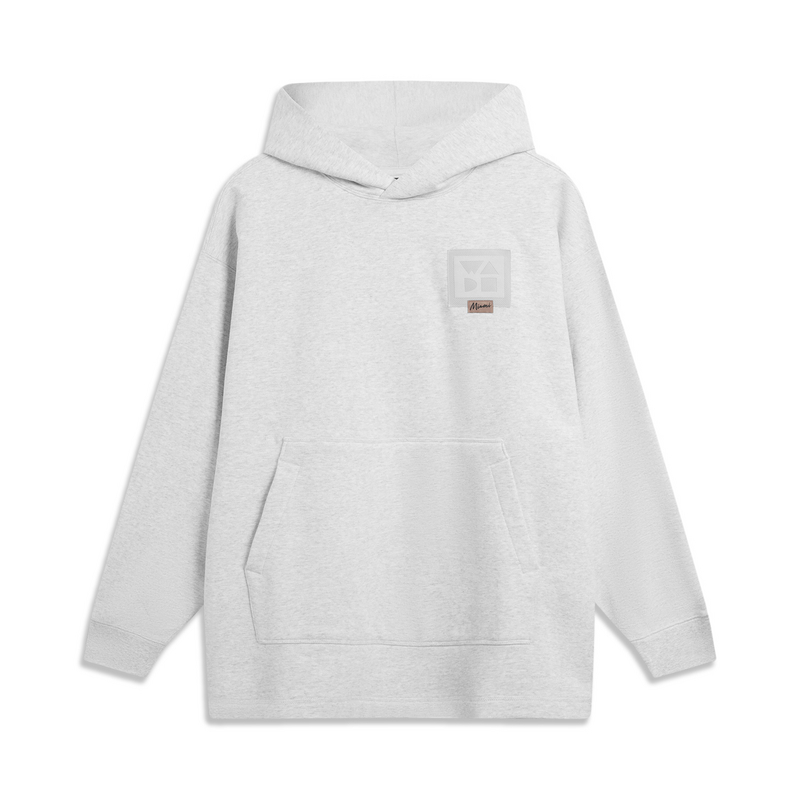 李宁加绒毛冬款保暖男子套头无帽卫衣宽松型套头衫AWDT935-B品