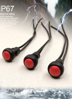 小型全身防水按钮水下浸泡密封防雨开关12mm16mm IP67 12V24v220V