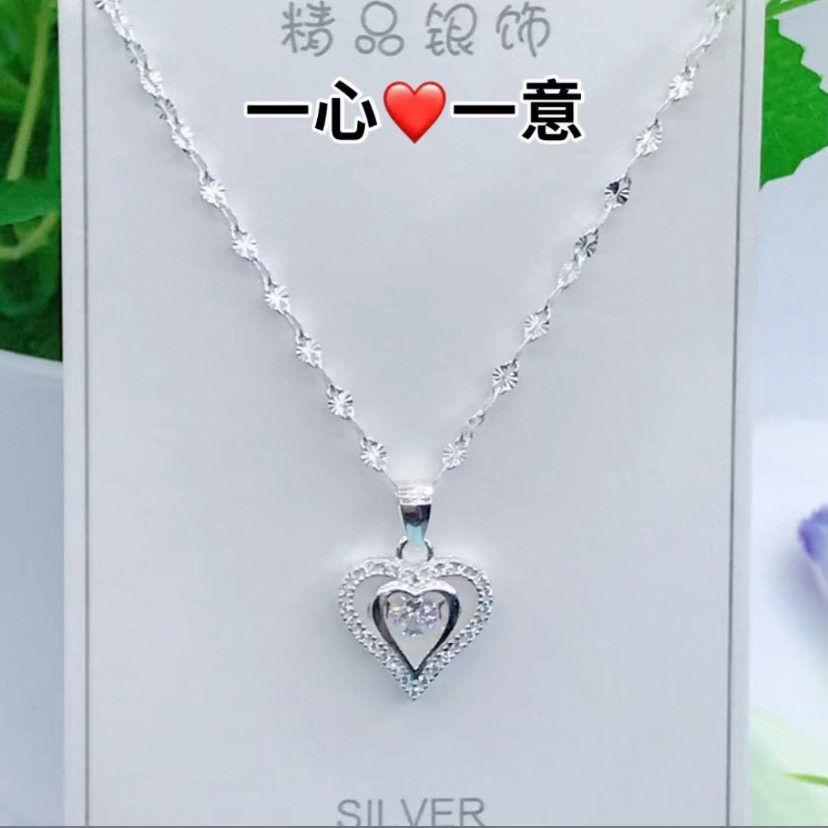 足银9999纯银项链女款2026新款爆款轻奢小众设计感锁骨链送女友