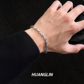 高级感金属异形手链男潮冷淡风男士 手链ins小众设计简约百搭手环