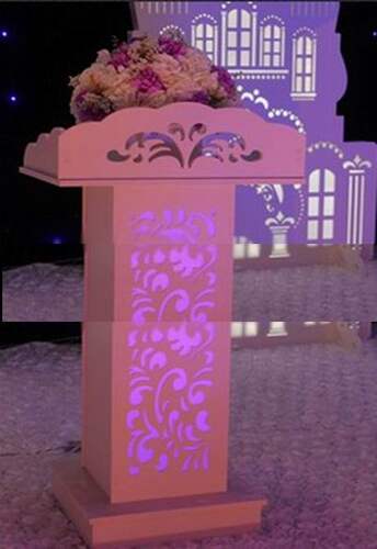 婚礼发光亚克力司仪台 庆典木质演讲台发言台 开业剪裁仪式启动台