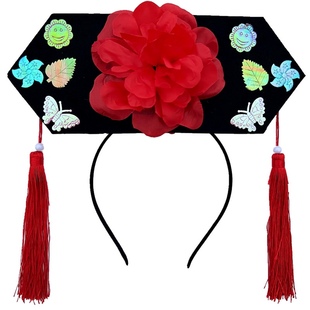 还珠格格帽头饰清朝满族旗头宫廷头饰儿童成人公主接亲道具伴郎