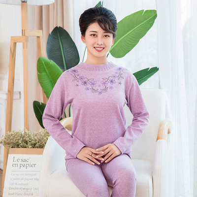 中老年秋衣秋裤女纯棉套