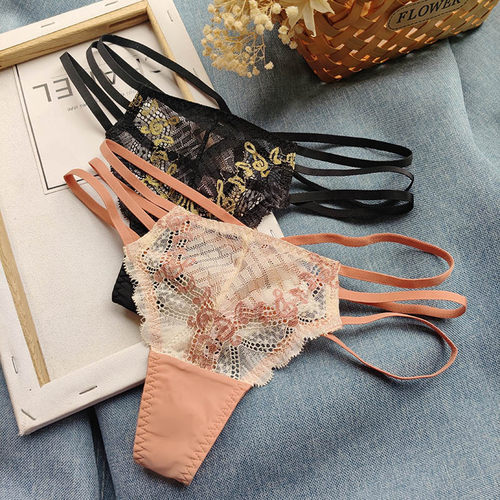 性感蕾丝弹力细带无痕打底T裤