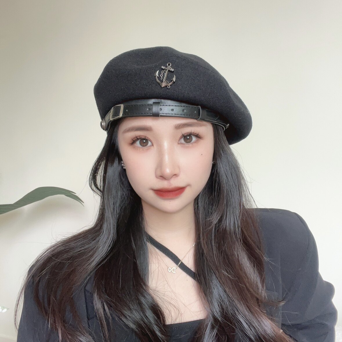 小皮扣别针设计英伦复古毛呢贝雷帽子女甜辣显脸小八角帽画家帽潮