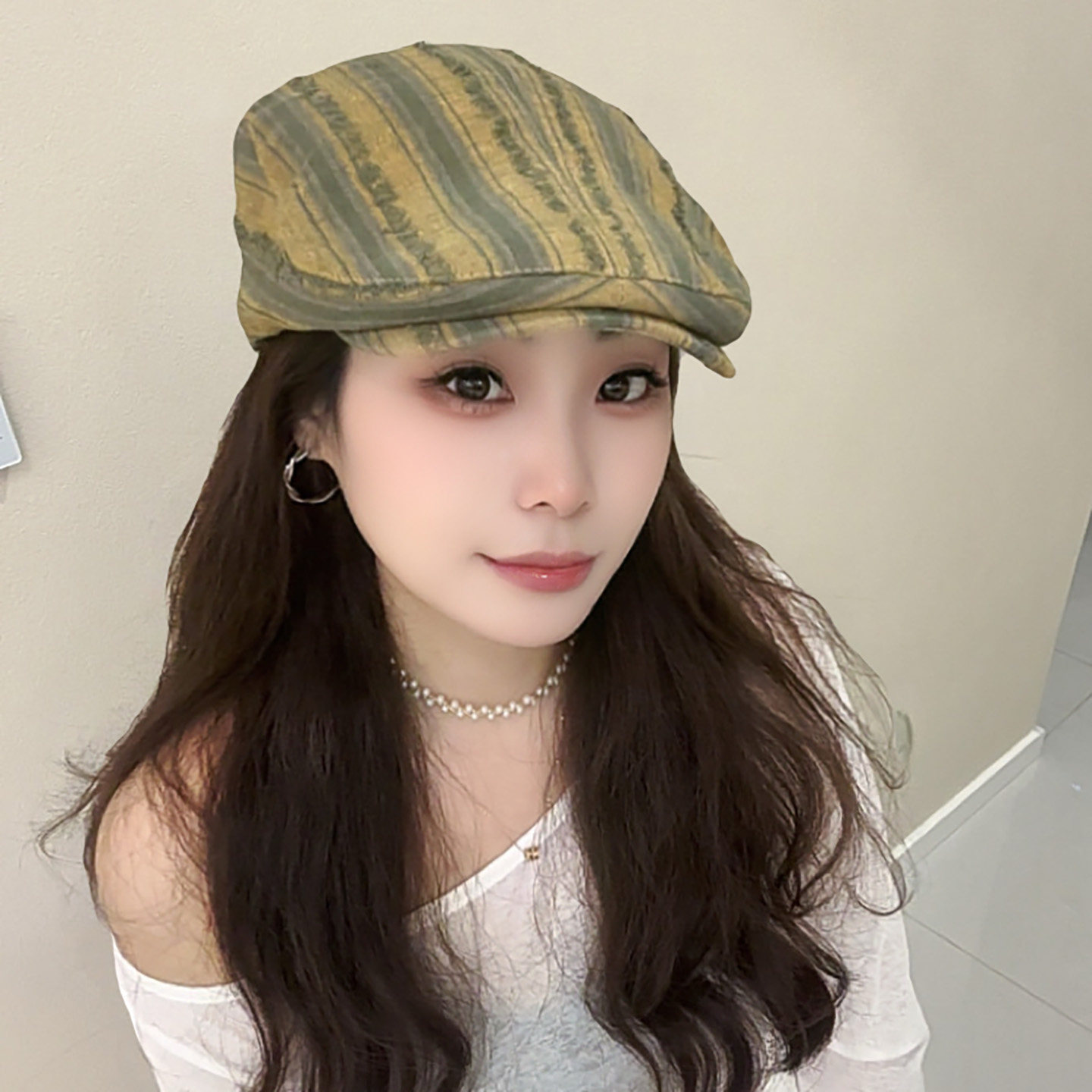 早秋新款日系古着彩色条纹前进帽