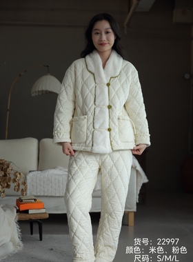 木苍子 新款三层夹棉厚款女士套装22997