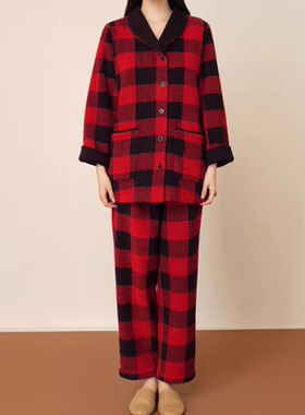 宽画 特惠 家居服珊瑚绒女翻领KH80030