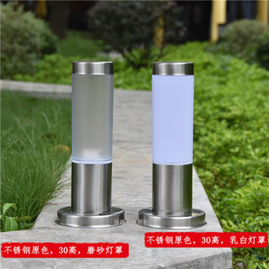户外不锈钢柱头灯LED 草坪灯庭院灯防水花园灯小区围墙灯简约现代