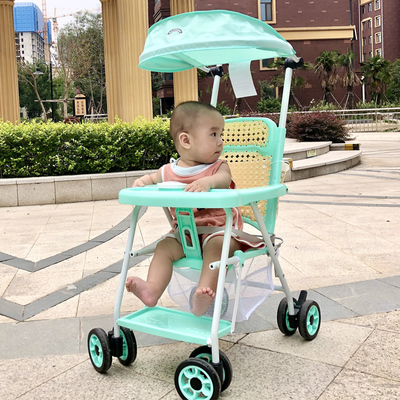 竹藤可折叠超轻便四轮推车