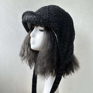 原创冬季新款防寒保暖帽子加厚护耳雷锋帽飞行帽粗花呢韩版系带