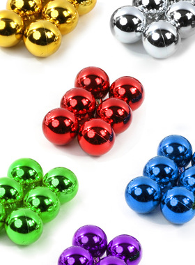 圣诞球电镀球绿金银红蓝色亮光球彩色球吊球橱窗布置商场装饰挂件