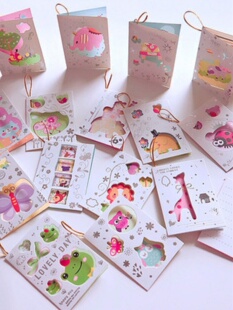 韩国创意对折带挂绳圣诞节贺卡可爱卡通鲜花店祝福感恩小卡片迷你