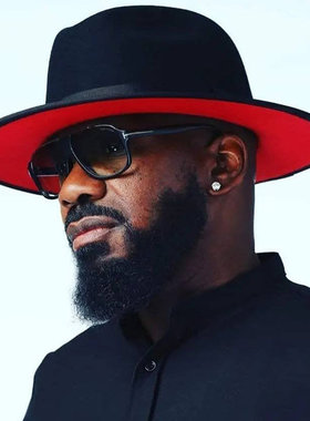 双色平檐爵士帽毛呢礼帽毡帽女男欧美帽子 Wide Brim Fedora Hat