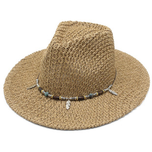 Hat Straw 民族风爵士草帽春夏季 男女户外沙滩防晒帽户外出片