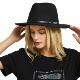 黑色复古礼帽平檐大檐帽秀台毛毡演出T台男女绅士帽子 Fedora Hat