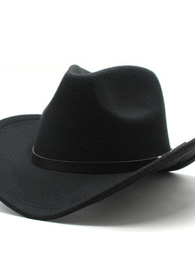 美国西部牛仔礼帽毛毡男女骑马帽卷沿爵士帽牛仔帽子 Cowboy Hat