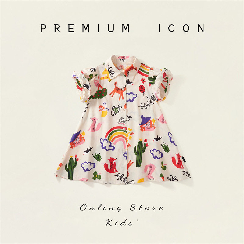 女童夏装连衣裙2026新款韩版女孩洋气宝宝夏季公主裙儿童衬衫裙子