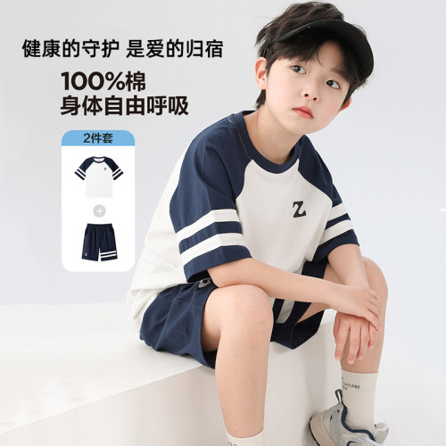 男童夏季短袖运动服套装中童夏装