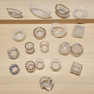 善渊现货日本进口玻璃八寸珍味碟味碟小菜碟豆皿怀石日料日式餐具