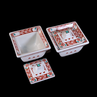 日式创意陶瓷方形珍味碟带盖调料碟子调料碗小菜碗前菜碗日式料理