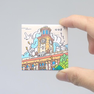 武汉江汉关陶瓷文创冰箱贴5cm 卡通文创旅游装饰伴手礼纪念品