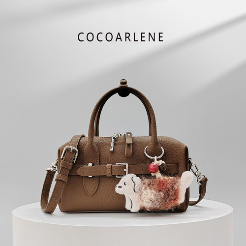 cocoarlene包包时尚百搭软皮保龄球包小众洋气枕头包手提斜挎包潮