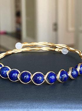 14k包金绕线手工紫水晶珠子手镯