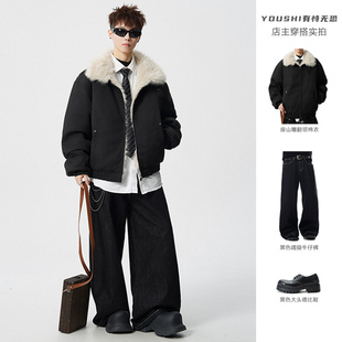 座山雕棉服外套男加厚美式 冬季 高街风穿搭 潮牌套装 有恃无恐