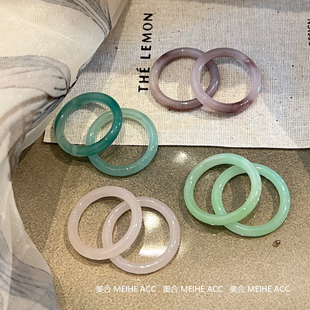 烟雨江南~新中式优雅请气质琉璃仿玉戒指夏天清透复古国风女戒圈