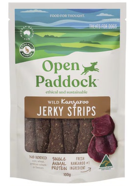 澳洲代购直邮 Open Paddock 86%散养野生袋鼠条 牛肉条 狗粮 200g