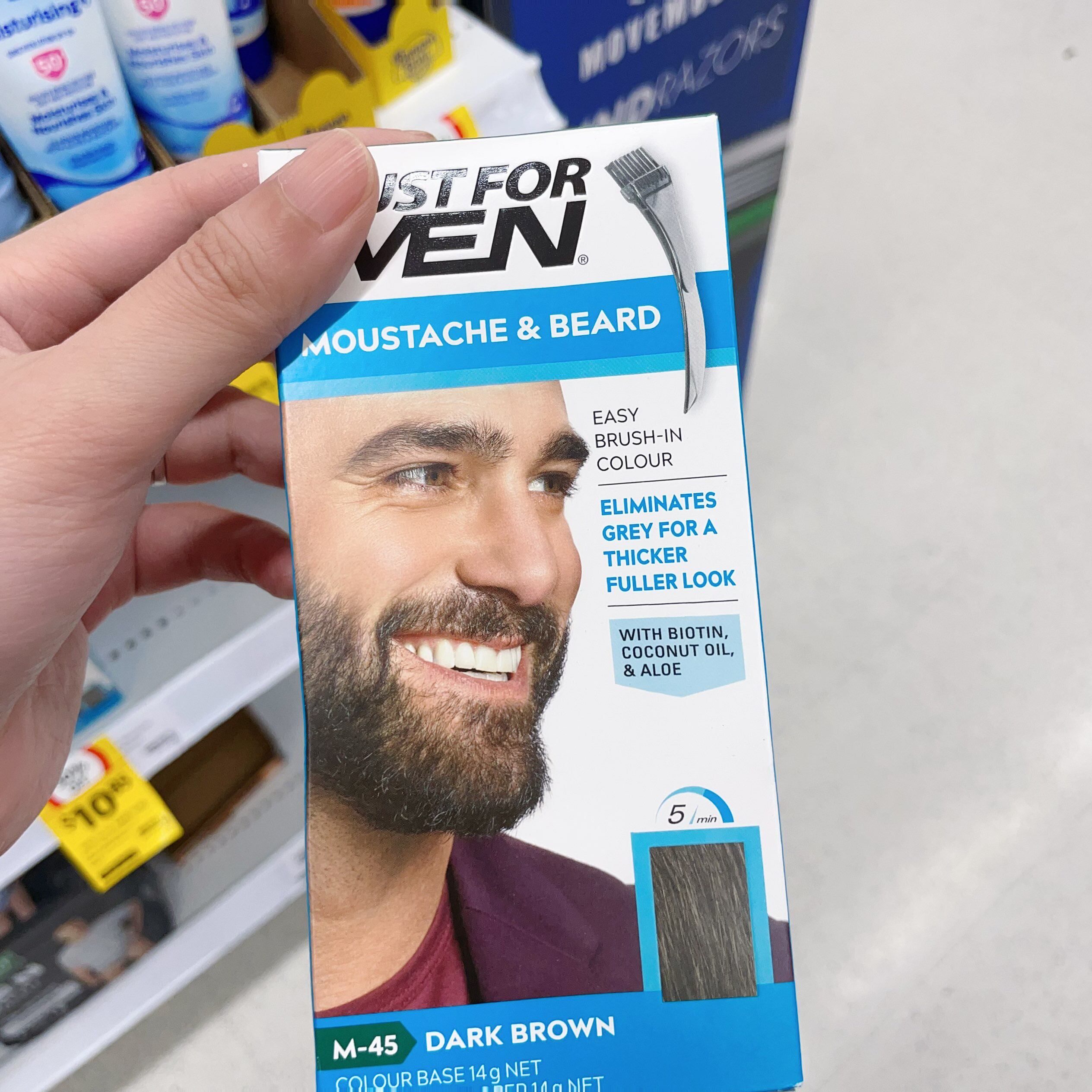 澳洲代购直邮 Just for Men 男士漂染胡须膏遮白染胡子乳无氨 1支