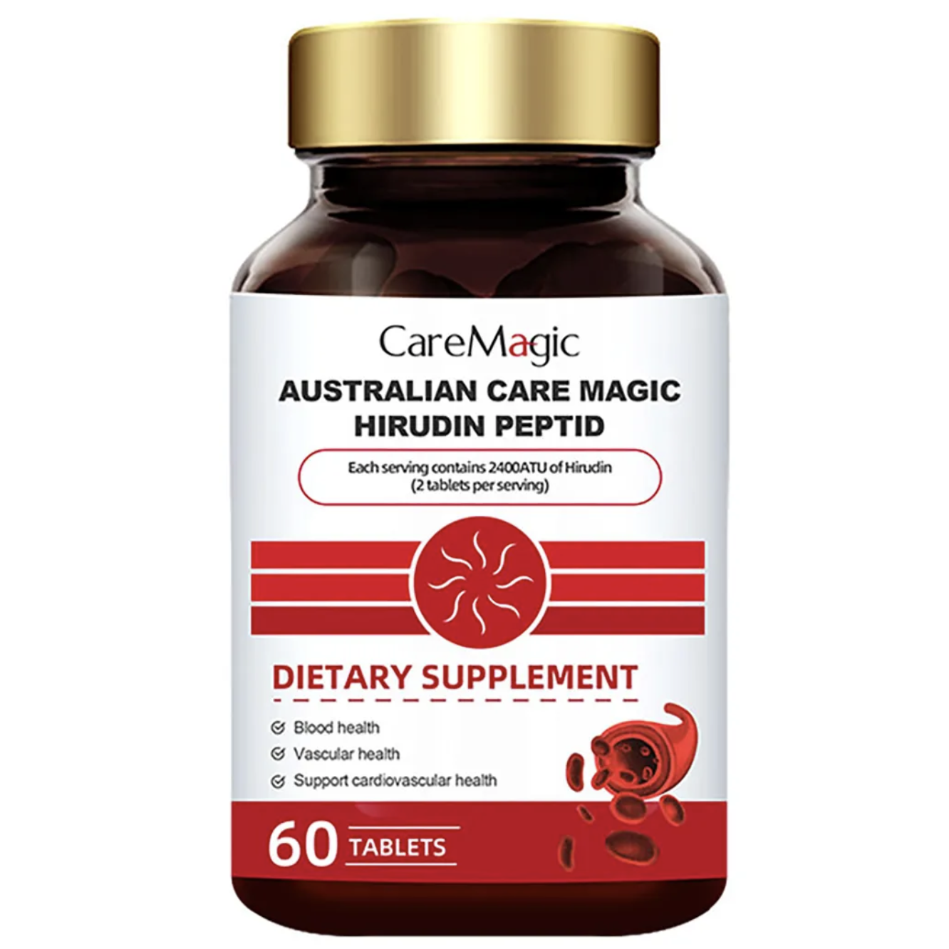澳洲代购直邮 Care Magic 红瓶水蛭素片 纳豆激酶 大豆肽 60粒