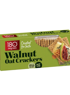 澳洲代购直邮180 Degrees Walnut Oat Crackers核桃燕麦饼干 150g