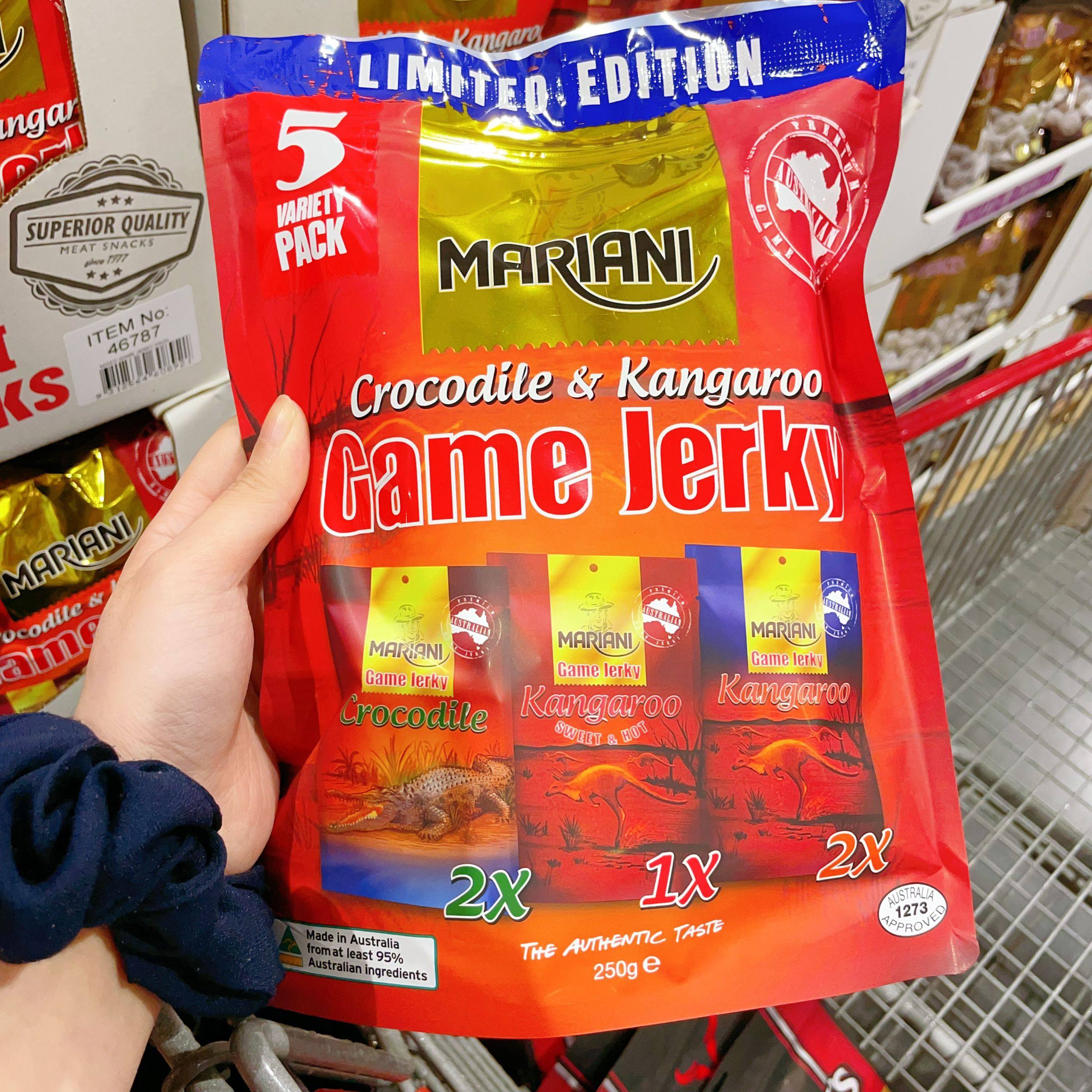 澳洲代购直邮 mariani 回国伴手礼袋鼠/鸵鸟/鳄鱼肉 肉干 100g