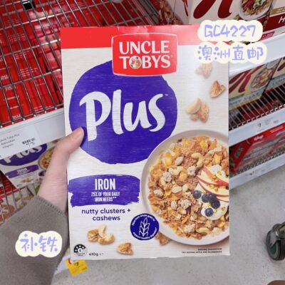 澳洲代购直邮Uncle tobys 托比斯叔PLUS多谷物麦片补贴蛋白高纤维
