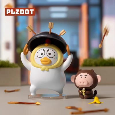 正版PZLDOT小刘鸭专业团队系列盲盒可爱公仔桌面装饰潮玩摆件礼物