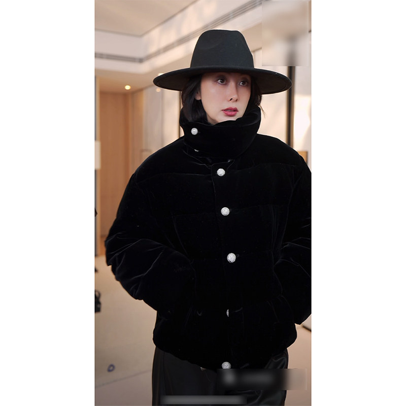 TRACYCHU日本进口黑丝绒经典面包鹅绒服气质百搭保暖休闲冬季新款