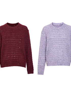 TRACYCHU冬季上新神秘紫色，安哥拉红混羊绒休闲百搭套头针织卫衣