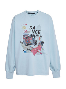 TRACY CHU休闲艺术家联名系列T恤长袖绿色前面富家千金百搭洋气款