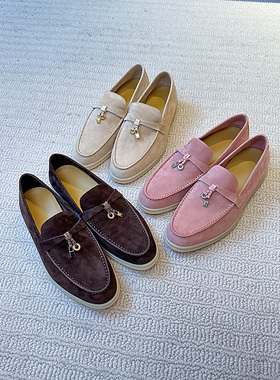 TRACY CHU 多色翻毛羊皮踩屎感彩色云朵乐福鞋