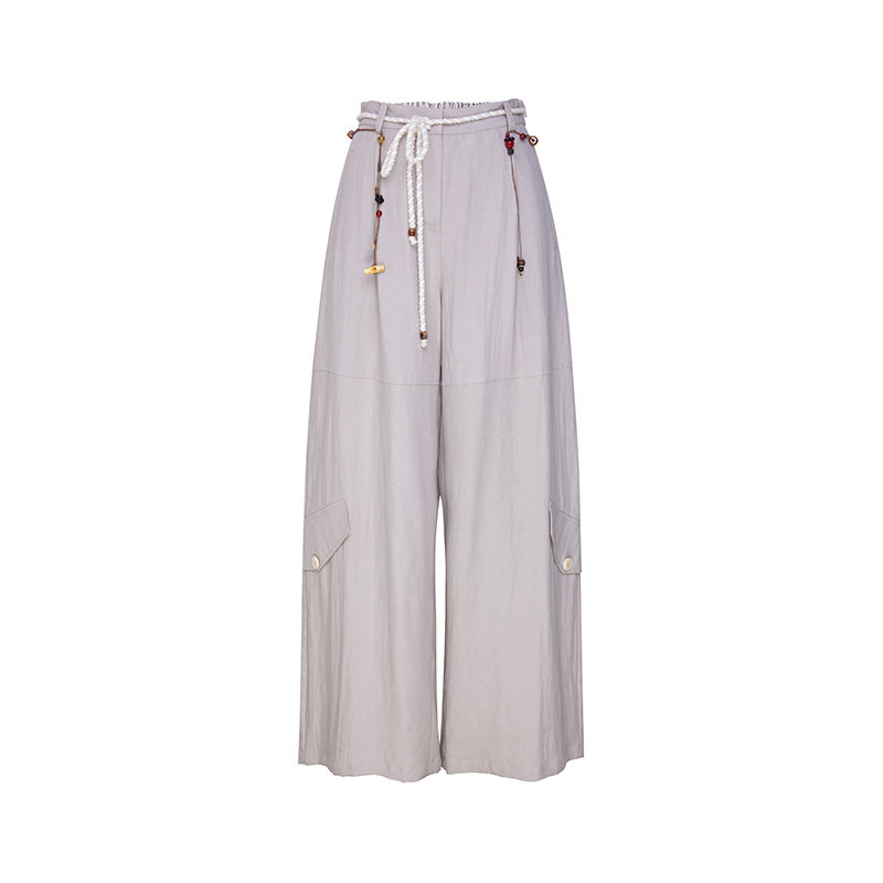 TRACYCHU钜惠老钱风经典米色双腰链贵族休闲裤百搭松弛感秋冬新品,女装/女士精品,礼服/晚装,淘宝优惠券,粉丝福利购,淘宝优惠卷