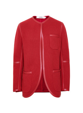 TRACY CHU LP原绒CASHMERE红色极简贵族超细山羊绒百搭中长小大衣