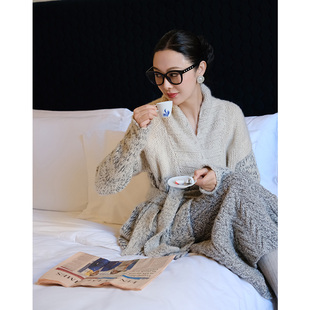 TRACYCHU羊绒高定系列LP原绒CASHMERE花灰夹纱高克重山羊绒短大衣