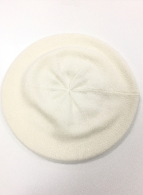 TRACY CHU 白色山羊绒帽